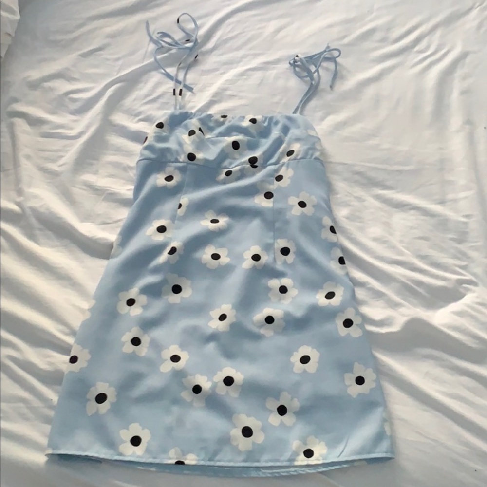 Self-tie Cami Mini Dress w/ flowers